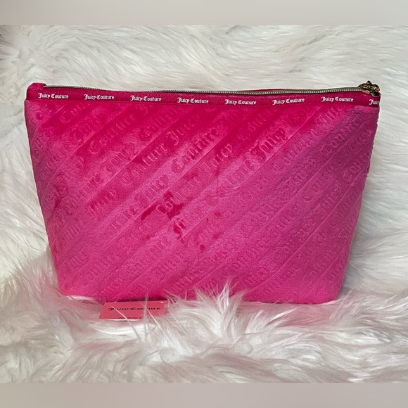 Juicy Couture Pink Velour Cosmetic Bag - Picture 2 of 6